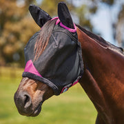 Fliegenmaske Durable Mesh Deluxe mit Schopföffnung mit Ohren - Pferdekram