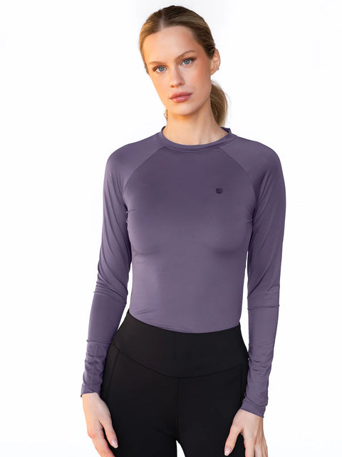 Base Layer Langarm Dunkelviolett