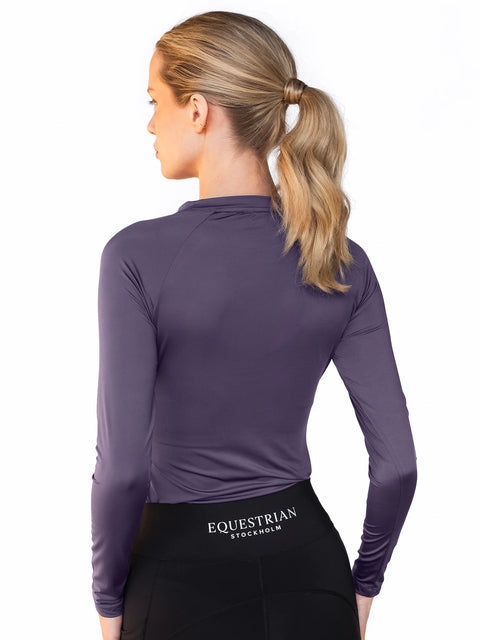 Base Layer Langarm Dunkelviolett