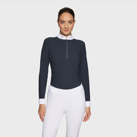 Turniershirt Aloise (Weiss/Navy od. Schwarz)