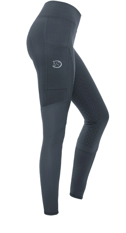 Reitleggings Mesh-Design mit Silikonvollbesatz für Damen, Blue Nights