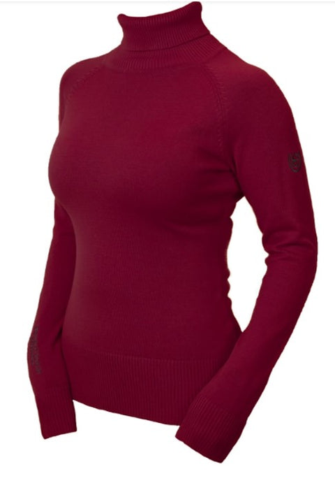 Rollkragenpullover Bordeaux - Pferdekram