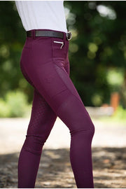 Silikonvollbesatzreithose Mesh-Design 2.0 für Damen, Mauve Wine, hosen - Pferdekram