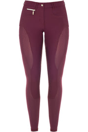 Silikonvollbesatzreithose Mesh-Design 2.0 für Damen, Mauve Wine, hosen - Pferdekram