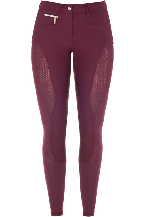 Silikonvollbesatzreithose Mesh-Design 2.0 für Damen, Mauve Wine, hosen - Pferdekram