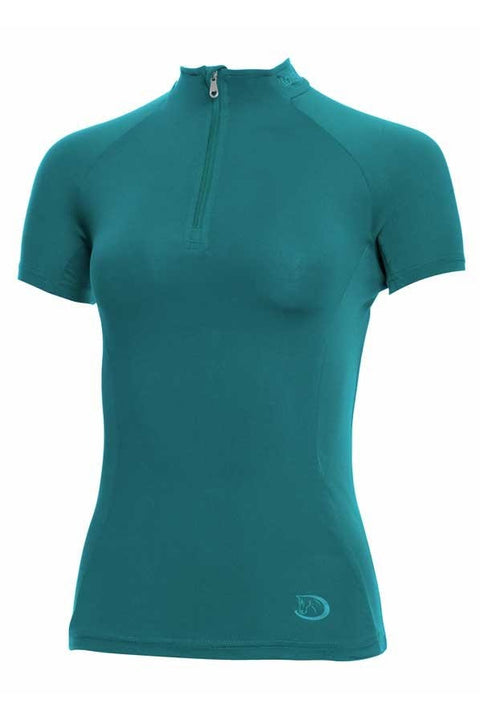 Sommerbaselayer Kurzarm Mesh-Design für Damen, Ocean Depths, oberbekleidung - Pferdekram