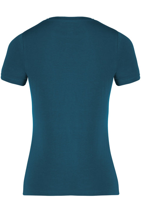 T-Shirt mit Rundhalsausschnitt für Damen, Dark Blue, oberbekleidung - Pferdekram