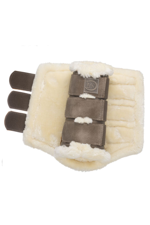 2er Set Kunstleder-Softgamaschen / Stone