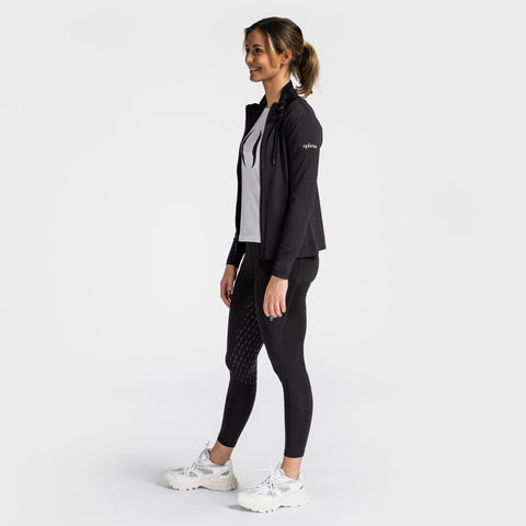 Sportliches Zip-Oberteil Essential Schwarz - Pferdekram