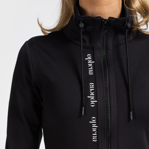 Sportliches Zip-Oberteil Signature Schwarz - Pferdekram
