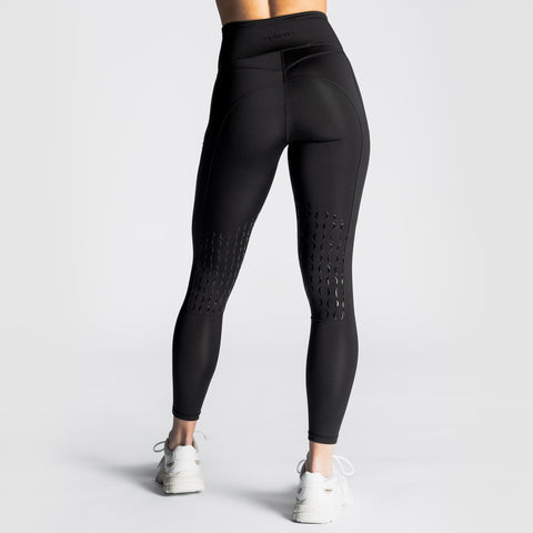 Reitleggins mit Kniebesatz Schwarz - Pferdekram