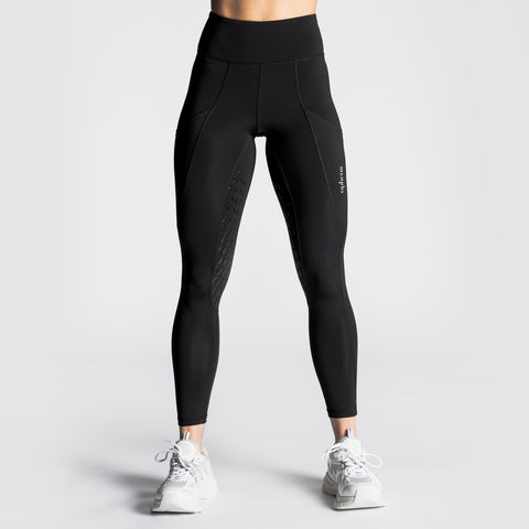 Reitleggins mit Kniebesatz Schwarz - Pferdekram