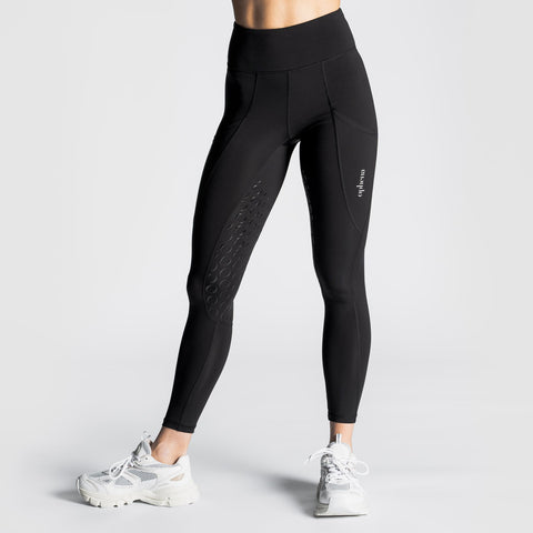 Reitleggins mit Kniebesatz Schwarz - Pferdekram