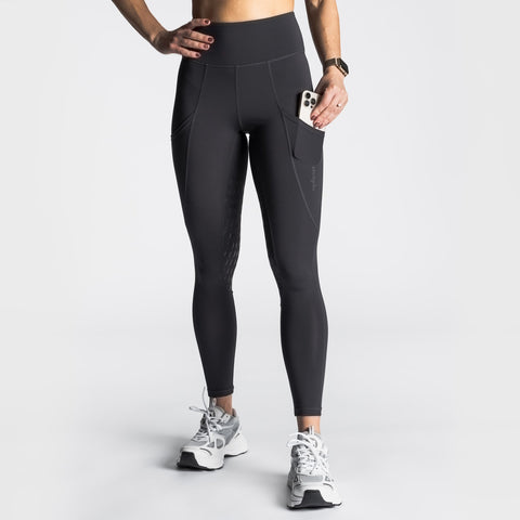 Reitleggins mit Kniebesatz Grau - Pferdekram