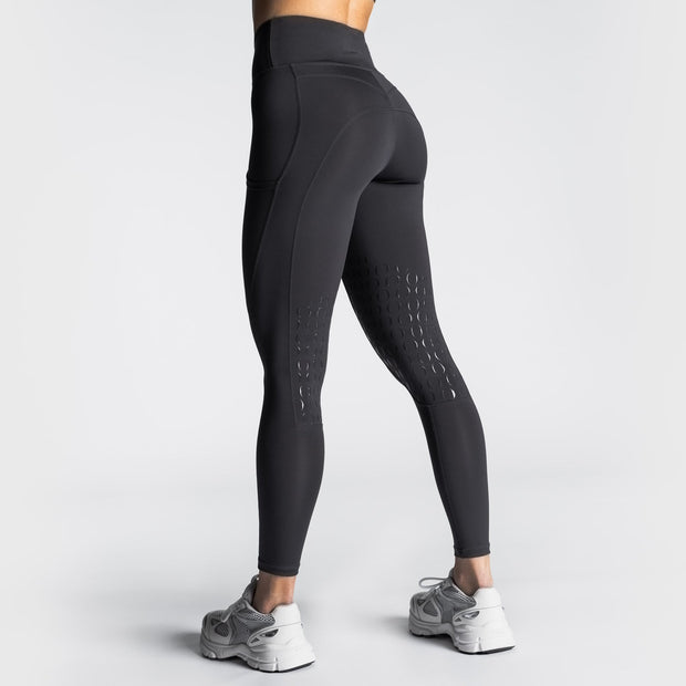 Reitleggins mit Kniebesatz Grau