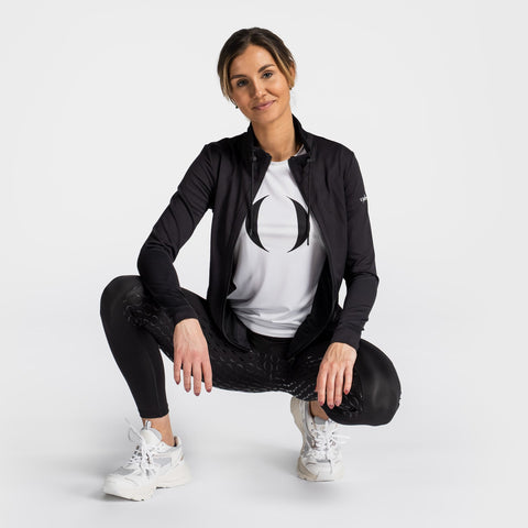 Sportliches Zip-Oberteil Essential Schwarz - Pferdekram