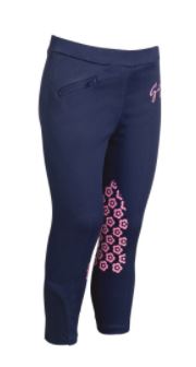 Reitleggins Dunkelblau mit Pink - Pferdekram