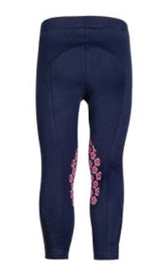 Reitleggins Dunkelblau mit Pink - Pferdekram