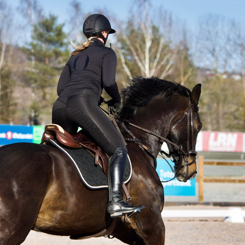 Sportliches Zip-Oberteil Signature Schwarz - Pferdekram